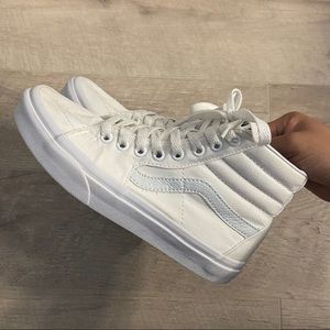 White Vans Sk8-Hi Hightops Size 6 True high tops